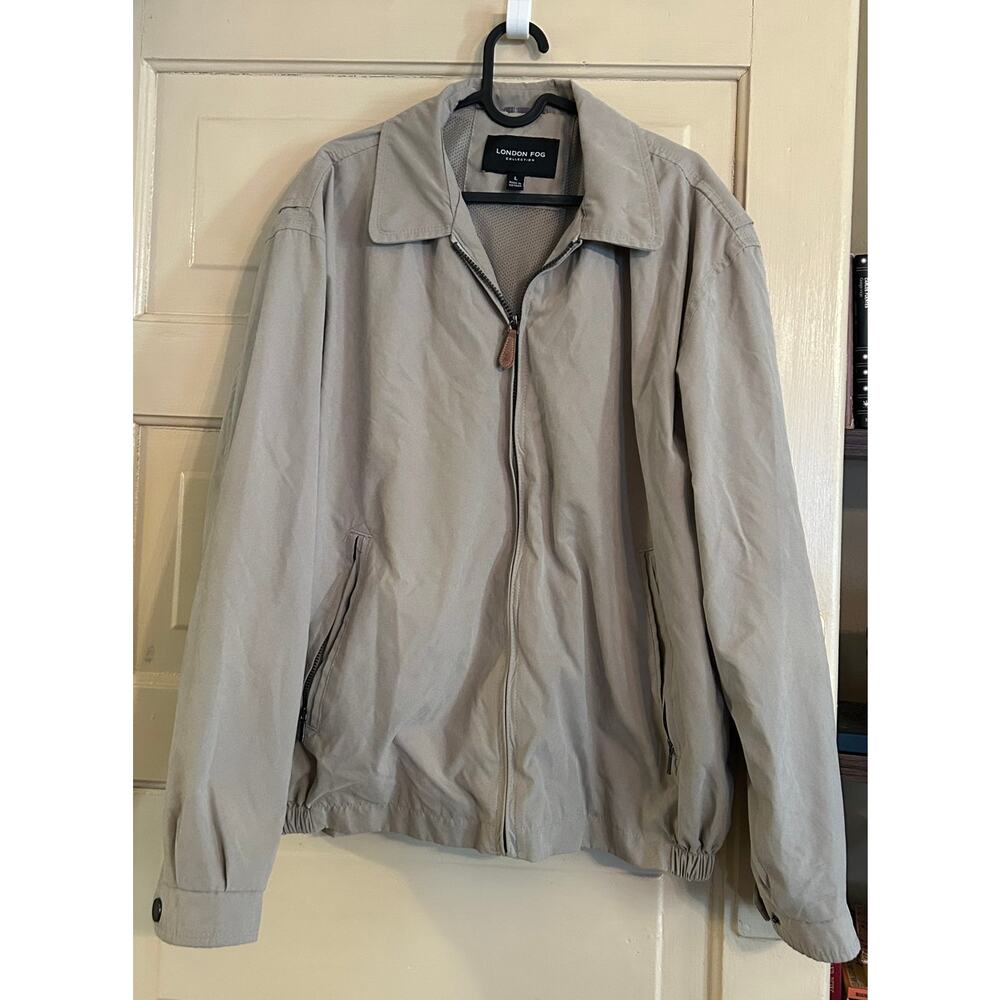 London Fog Men's Vintage Khaki Zip Front Golf Jacket size L
